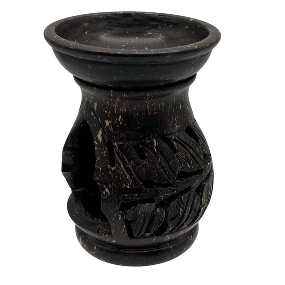 Yankee Candle Carved Soapstone 5" Oil Warmer Tea light Wax tart melts Rustic Art - Picture 8 of 14